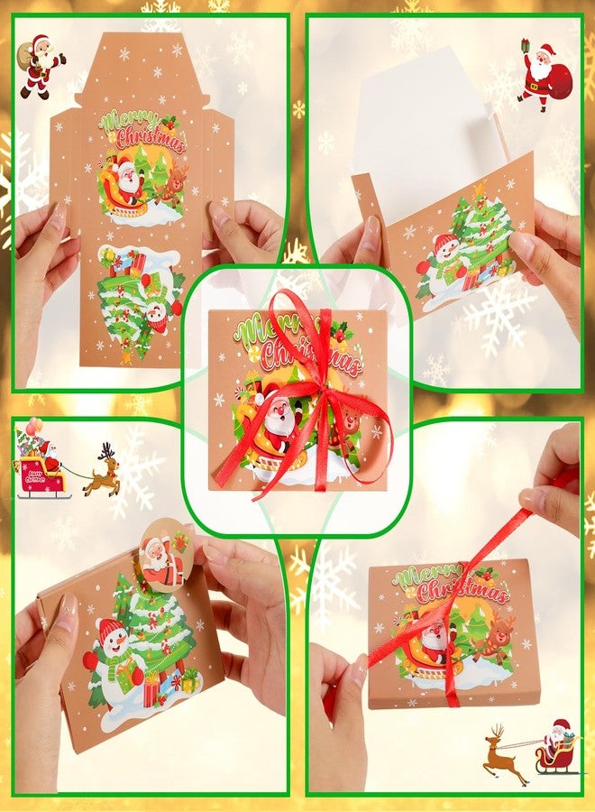 Qpout 36 PCS Brown Christmas Party Gift Card Holder Boxes with Ribbon,Paper Decorative Present Wrapping Envelope Card Boxes for Christmas Holiday Gift Decor(9 Styles) - Image 5